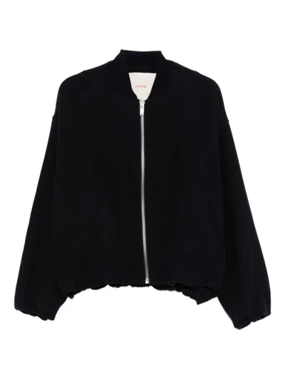 Jucca Zip Pocket Wool Bomber Jacket In Black