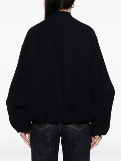 Jucca Zip Pocket Wool Bomber Jacket In Black