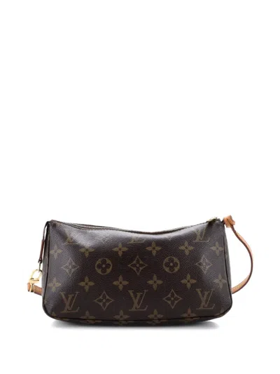 Pre-owned Louis Vuitton Pochette Accessoires Nm Monogram Canvas Clutch Bag In Brown