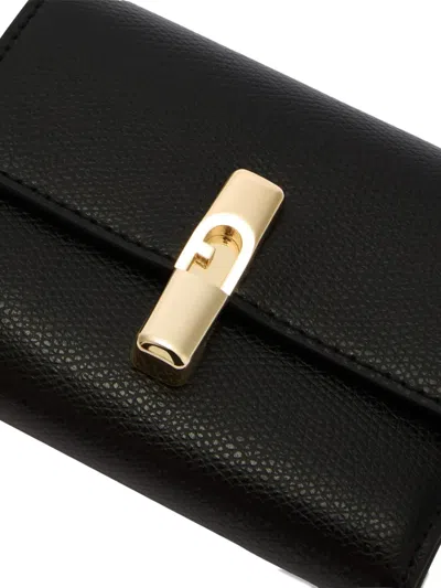 Furla Small Iride Grained Wallet In Black