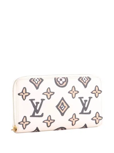 Pre-owned Louis Vuitton Zippy Wallet Wild At Heart Monogram Giant Small Wallets In Neutral