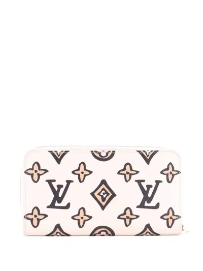 Pre-owned Louis Vuitton Zippy Wallet Wild At Heart Monogram Giant Small Wallets In Neutral