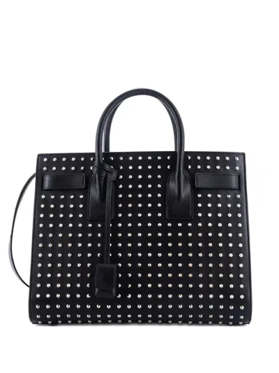 Pre-owned Saint Laurent Sac De Jour Bag Studded Leather Small Tote Bag In Black