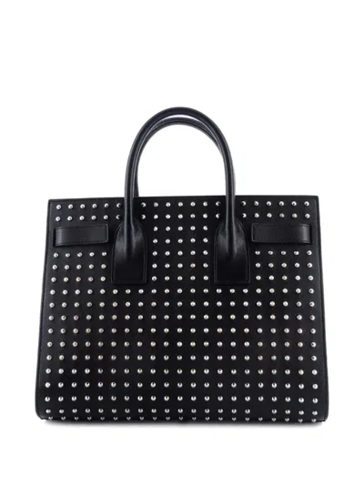 Pre-owned Saint Laurent Sac De Jour Bag Studded Leather Small Tote Bag In Black