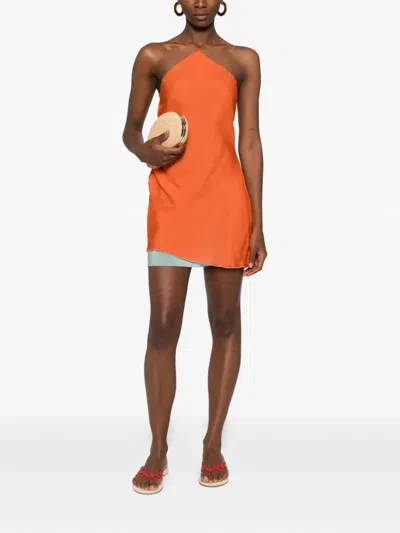 Sir Danica Halterneck Mini Skirt In Orange