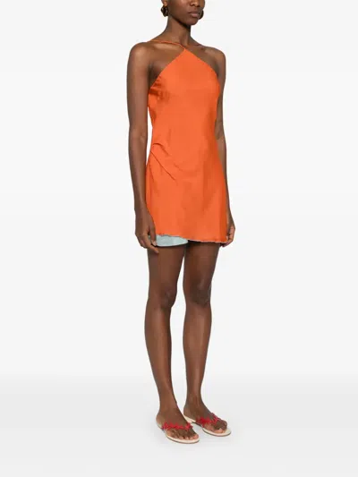 Sir Danica Halterneck Mini Skirt In Orange