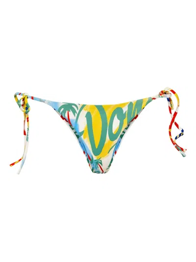Donde Esteban Bazurto Printed Tie Bikini Bottom In Multi