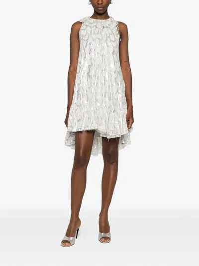 Parlor Ruffled-trim Mini Dress In White