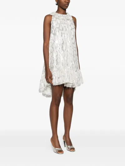 Parlor Ruffled-trim Mini Dress In White