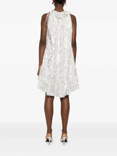 Parlor Ruffled-trim Mini Dress In White