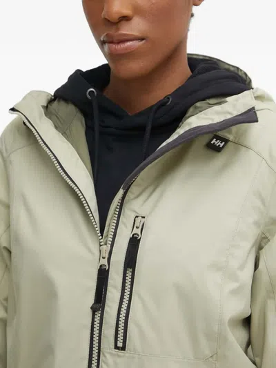 Helly Hansen Zipped Hooded Raincoat In Neutral