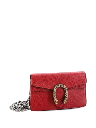 Pre-owned Gucci Dionysus Bag Leather Super Mini Clutch Bag In Red