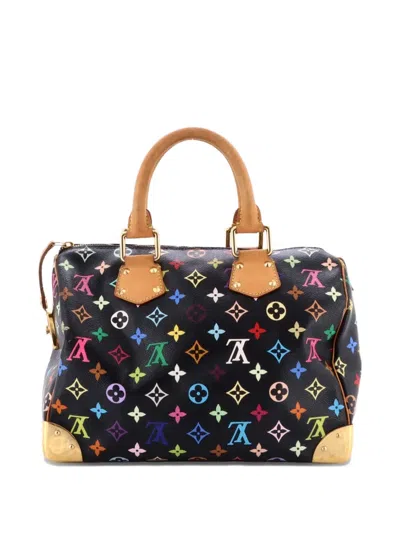 Pre-owned Louis Vuitton Speedy Handbag Monogram Multicolor 30 Satchel In Black