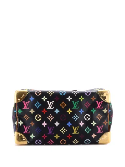 Pre-owned Louis Vuitton Speedy Handbag Monogram Multicolor 30 Satchel In Black