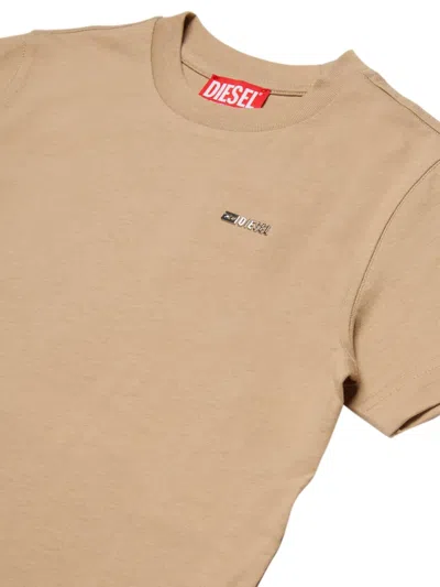 Diesel Logo-detail Cotton T-shirt In Brown