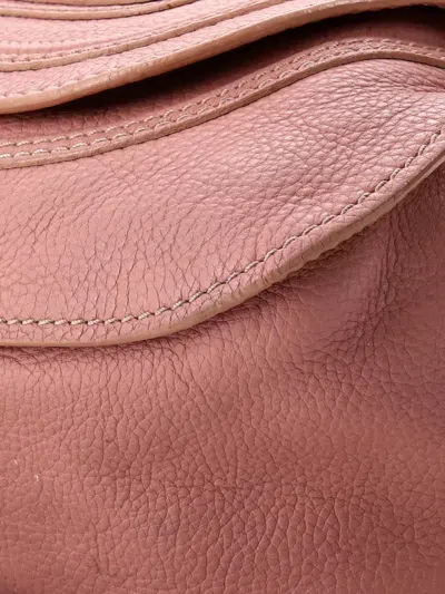 Pre-owned Chloé Marcie Leather Medium Satchel In Pink