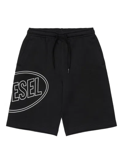 Diesel Pcircle Logo-detail Shorts In Black