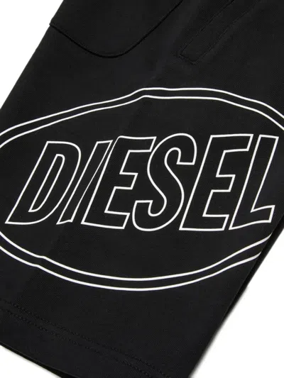 Diesel Pcircle Logo-detail Shorts In Black