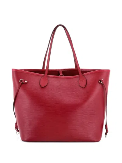 Pre-owned Louis Vuitton Neverfull Epi Leather Mm Tote Bag In Red