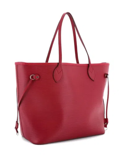 Pre-owned Louis Vuitton Neverfull Epi Leather Mm Tote Bag In Red