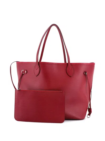 Pre-owned Louis Vuitton Neverfull Epi Leather Mm Tote Bag In Red