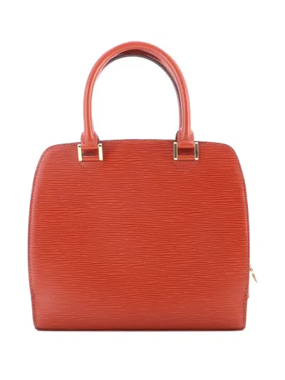 Pre-owned Louis Vuitton Pont Neuf Handbag Epi Leather Pm Satchel In Brown