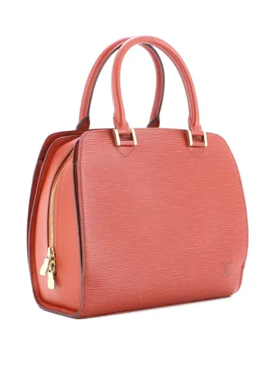 Pre-owned Louis Vuitton Pont Neuf Handbag Epi Leather Pm Satchel In Brown