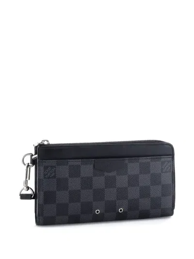 Pre-owned Louis Vuitton Zippy Dragonne Wallet Damier Graphite Small Wallets In Black