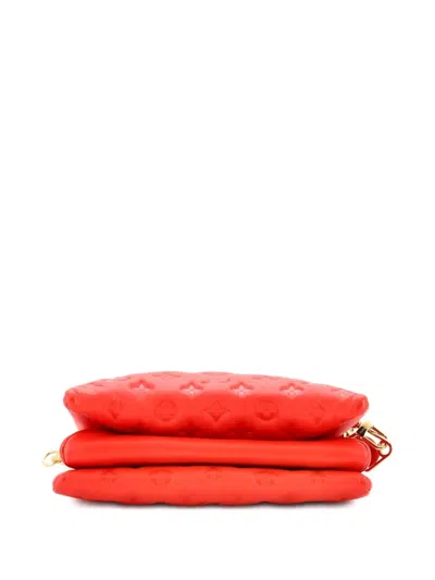 Pre-owned Louis Vuitton Coussin Bag Monogram Embossed Lambskin Pm Crossbody Bag In Red
