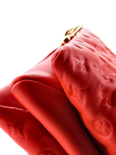 Pre-owned Louis Vuitton Coussin Bag Monogram Embossed Lambskin Pm Crossbody Bag In Red