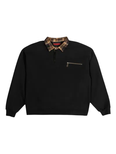 Pleasures Zip-detail Pocket Polo Shirt In Black