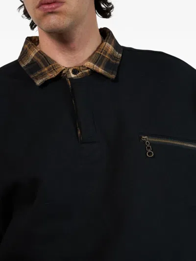Pleasures Zip-detail Pocket Polo Shirt In Black