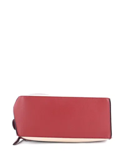 Pre-owned Loewe Puzzle Bag Leather Small Satchel In Red