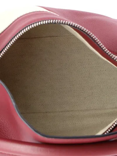 Pre-owned Loewe Puzzle Bag Leather Small Satchel In Red