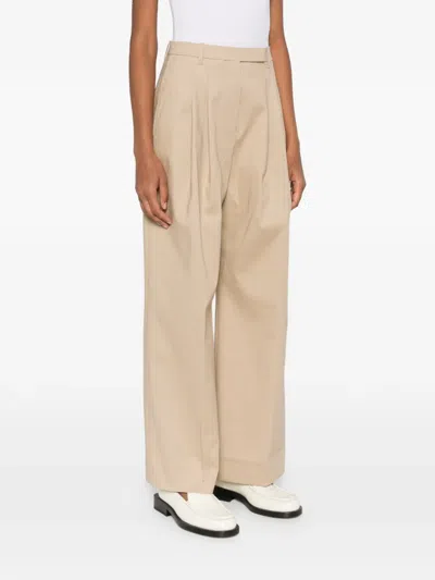 Mark Kenly Domino Tan Pleated Trousers In Brown