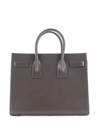 Pre-owned Saint Laurent Sac De Jour Bag Leather Small Satchel In Gray