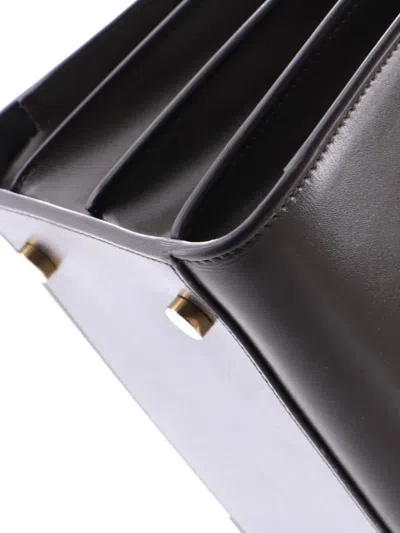 Pre-owned Saint Laurent Sac De Jour Bag Leather Small Satchel In Gray