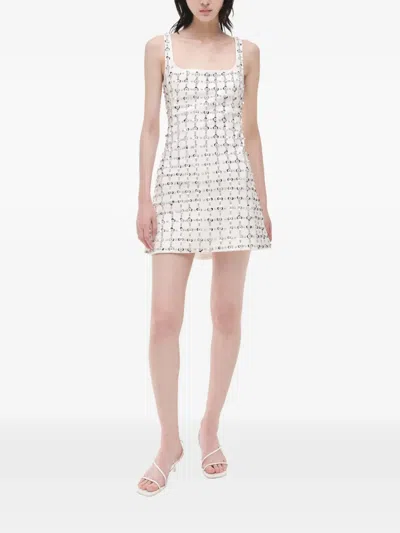 Simkhai Ziva Metallic Floral Embellished Dress In White Multi