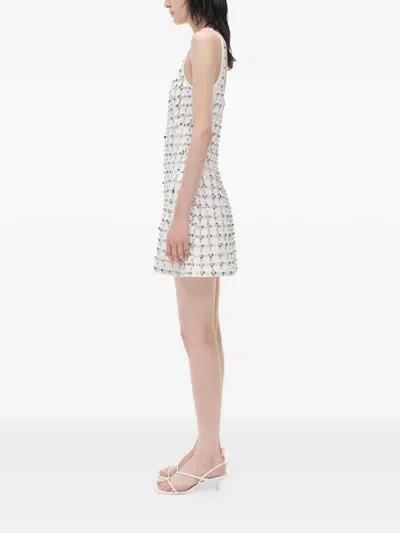 Simkhai Ziva Metallic Floral Embellished Dress In White Multi