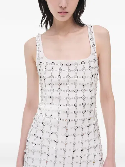 Simkhai Ziva Metallic Floral Embellished Dress In White Multi