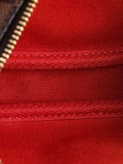 Pre-owned Louis Vuitton Pochette Accessoires Damier Mini Clutch Bag In Brown