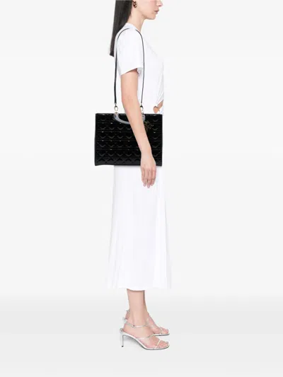 Pre-owned Dior 2014 Large Patent Cannage Lady  Satchel In Black