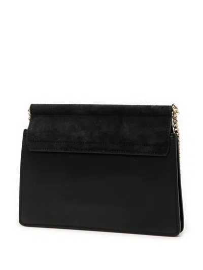 Pre-owned Chloé 2010-2025 Small Calfskin And Suede Faye Crossbody Bag In Black