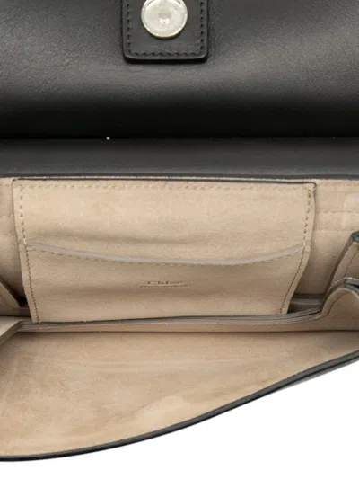 Pre-owned Chloé 2010-2025 Small Calfskin And Suede Faye Crossbody Bag In Black