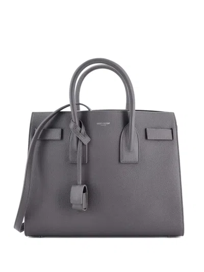Pre-owned Saint Laurent Sac De Jour Nm Bag Leather Small Tote Bag In Gray