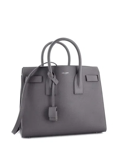 Pre-owned Saint Laurent Sac De Jour Nm Bag Leather Small Tote Bag In Gray