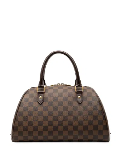 Pre-owned Louis Vuitton 2006 Damier Ebene Ribera Mm Handbag In Brown