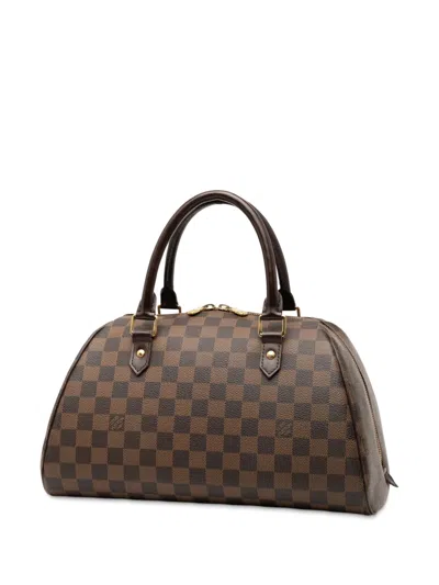 Pre-owned Louis Vuitton 2006 Damier Ebene Ribera Mm Handbag In Brown