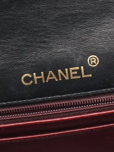 Pre-owned Chanel 1989-1991 Mini Square Classic Lambskin Single Flap Crossbody Bag In Black