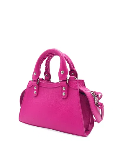 Pre-owned Balenciaga 2005-2025 Nano Grained Calfskin Neo Classic City Satchel In Pink
